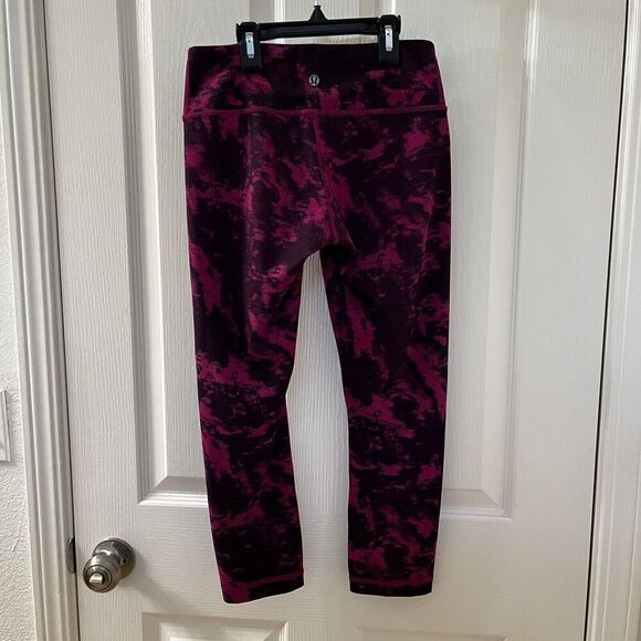 Lululemon Wunder Under Crop Leggings Tie Dye Women's Size 4 - Picture 6 of 10